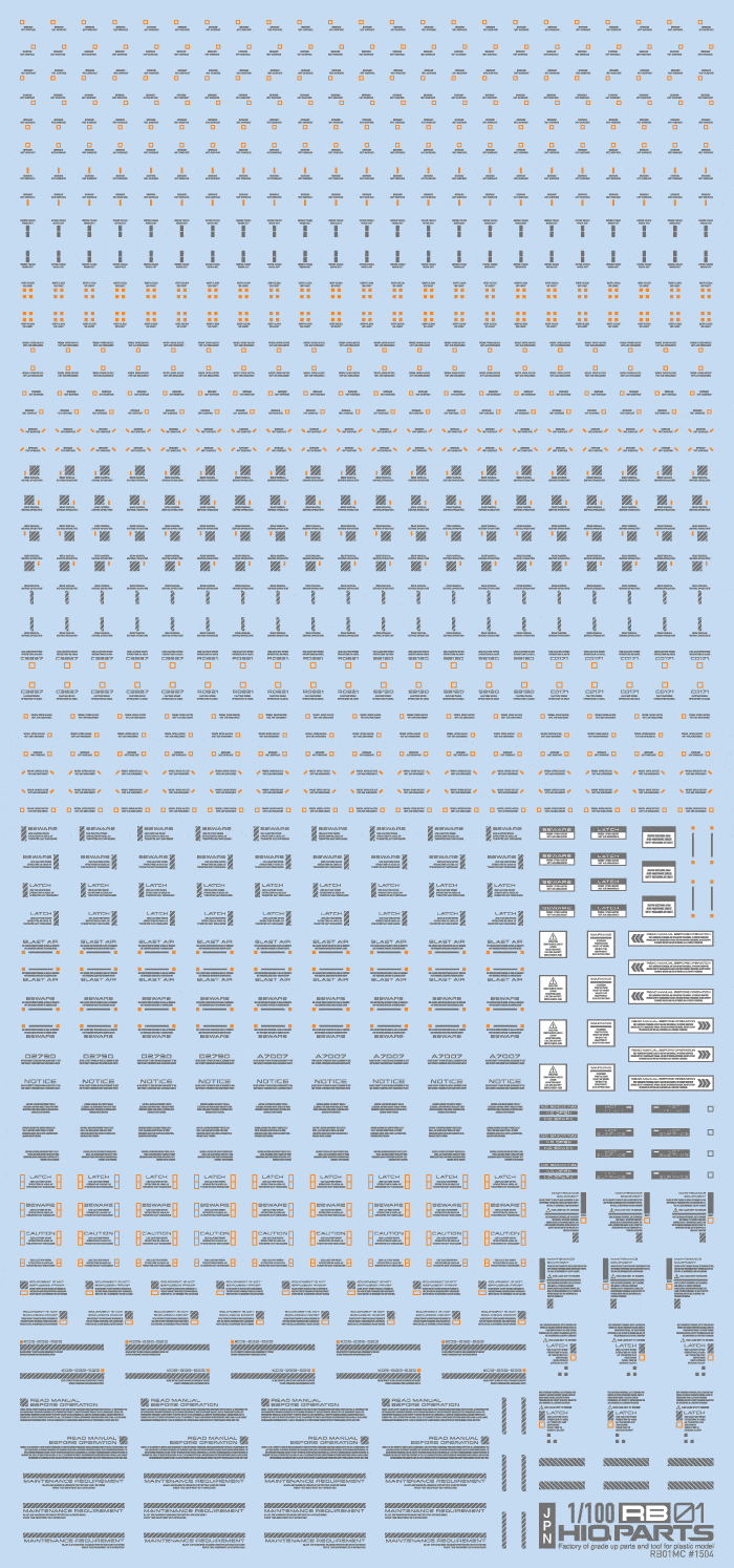 1/100 RB01 Caution Decal One Color Gray(1pc)