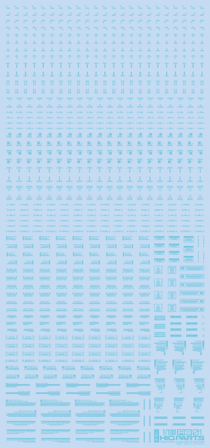 1/100 RB01 Caution Decal Pastel Blue(1pc)