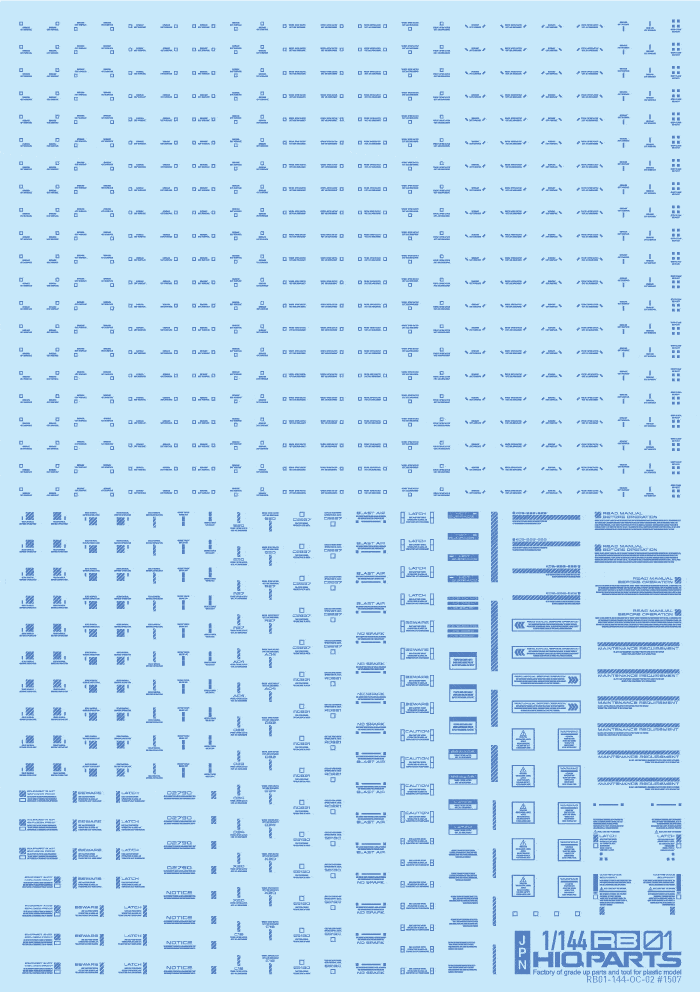 1/144 RB01 Caution Decal One Color Blue(1pc)