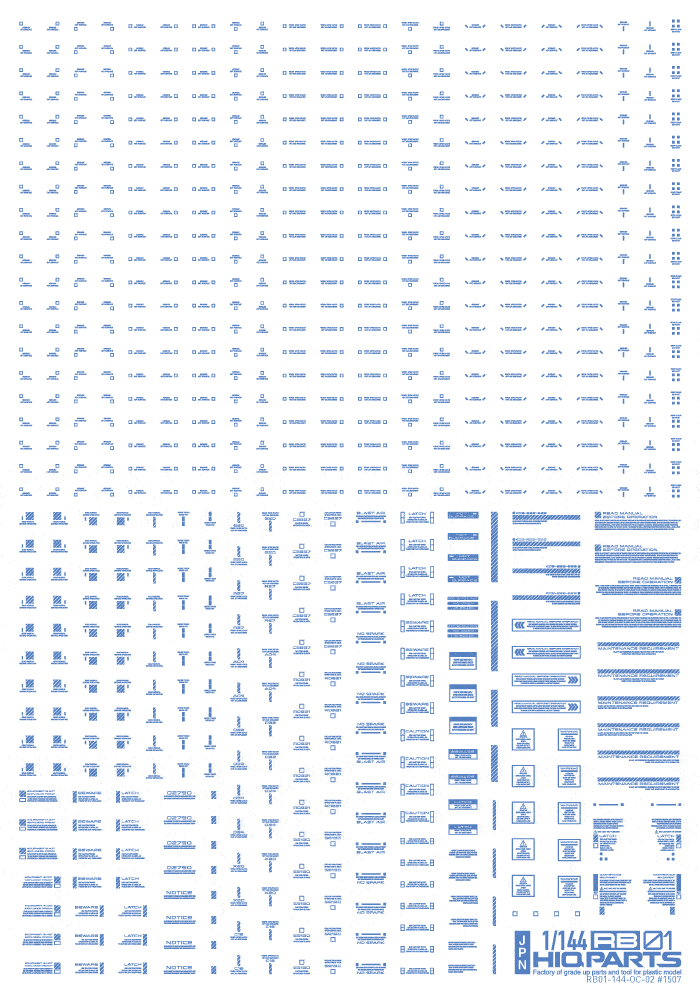 1/144 RB01 Caution Decal One Color Blue(1pc)