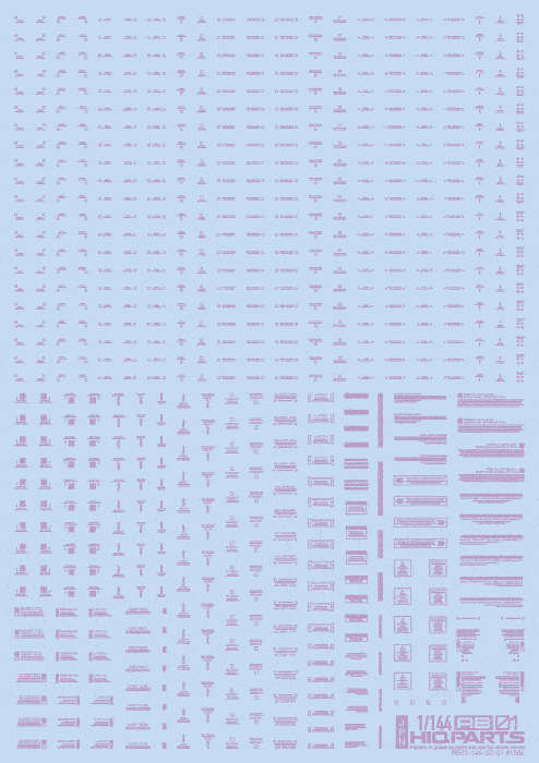 1/144 RB01 Caution Decal Pastel Violet(1pc)