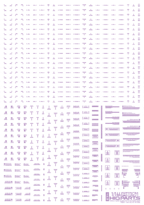 1/144 RB01 Caution Decal Pastel Violet(1pc)