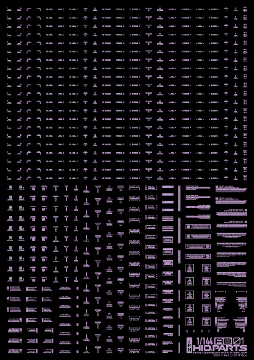 1/144 RB01 Caution Decal Pastel Violet(1pc)