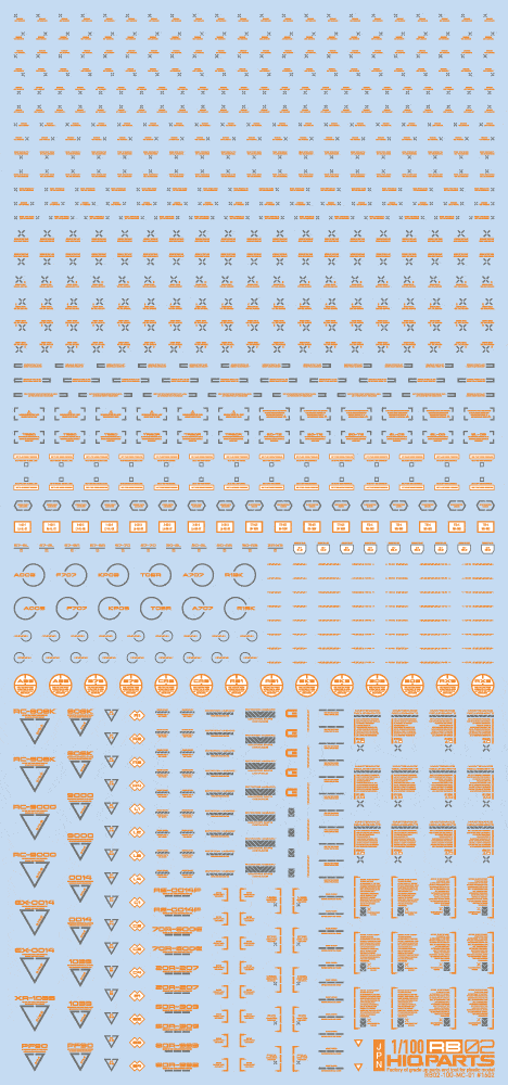 1/100 RB02 Caution Decal Orange & Gray(1pc)