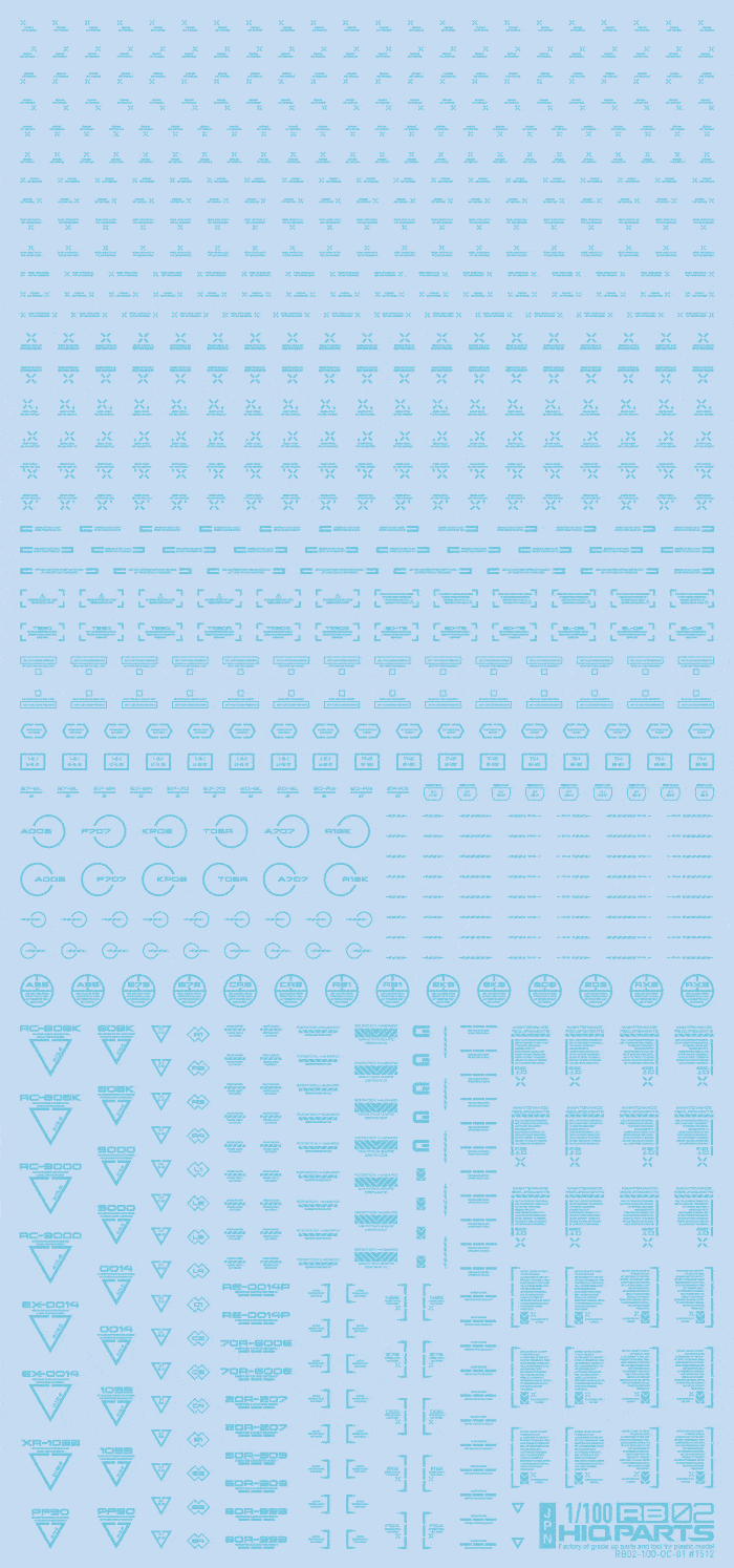 1/100 RB02 Caution Decal Pastel Blue(1pc)