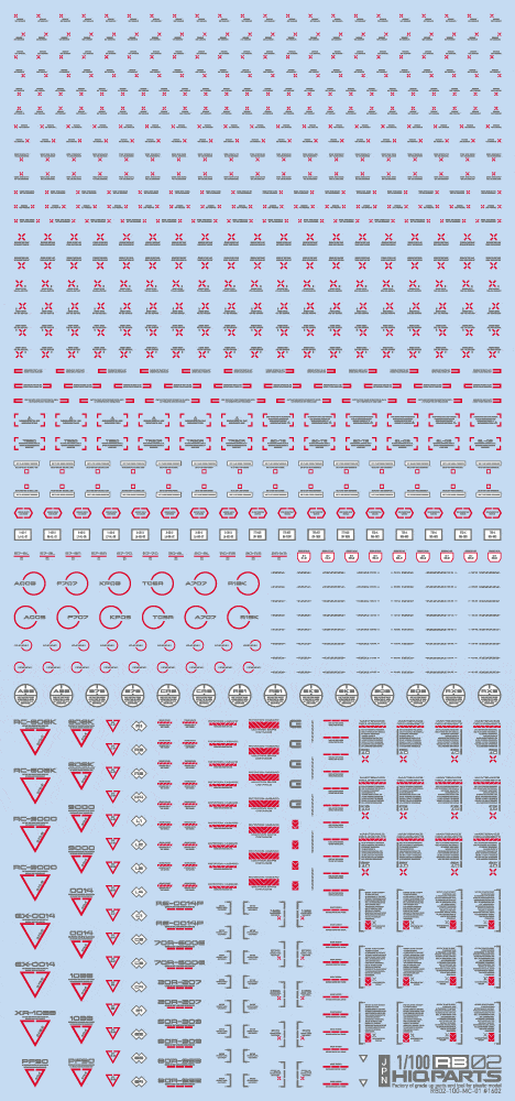 1/100 RB02 Caution Decal Red & Gray(1pc)