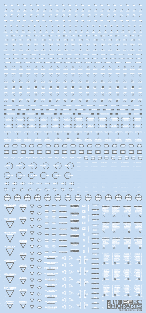 1/100 RB02 Caution Decal White & Gray(1pc)