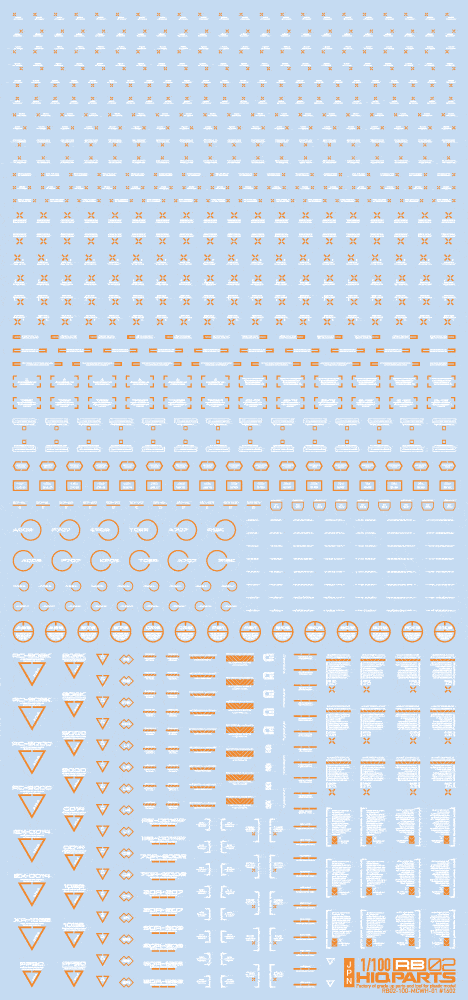 1/100 RB02 Caution Decal White & Orange(1pc)