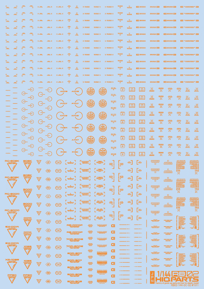 1/144 RB02 Caution Decal One Color Orange(1pc)