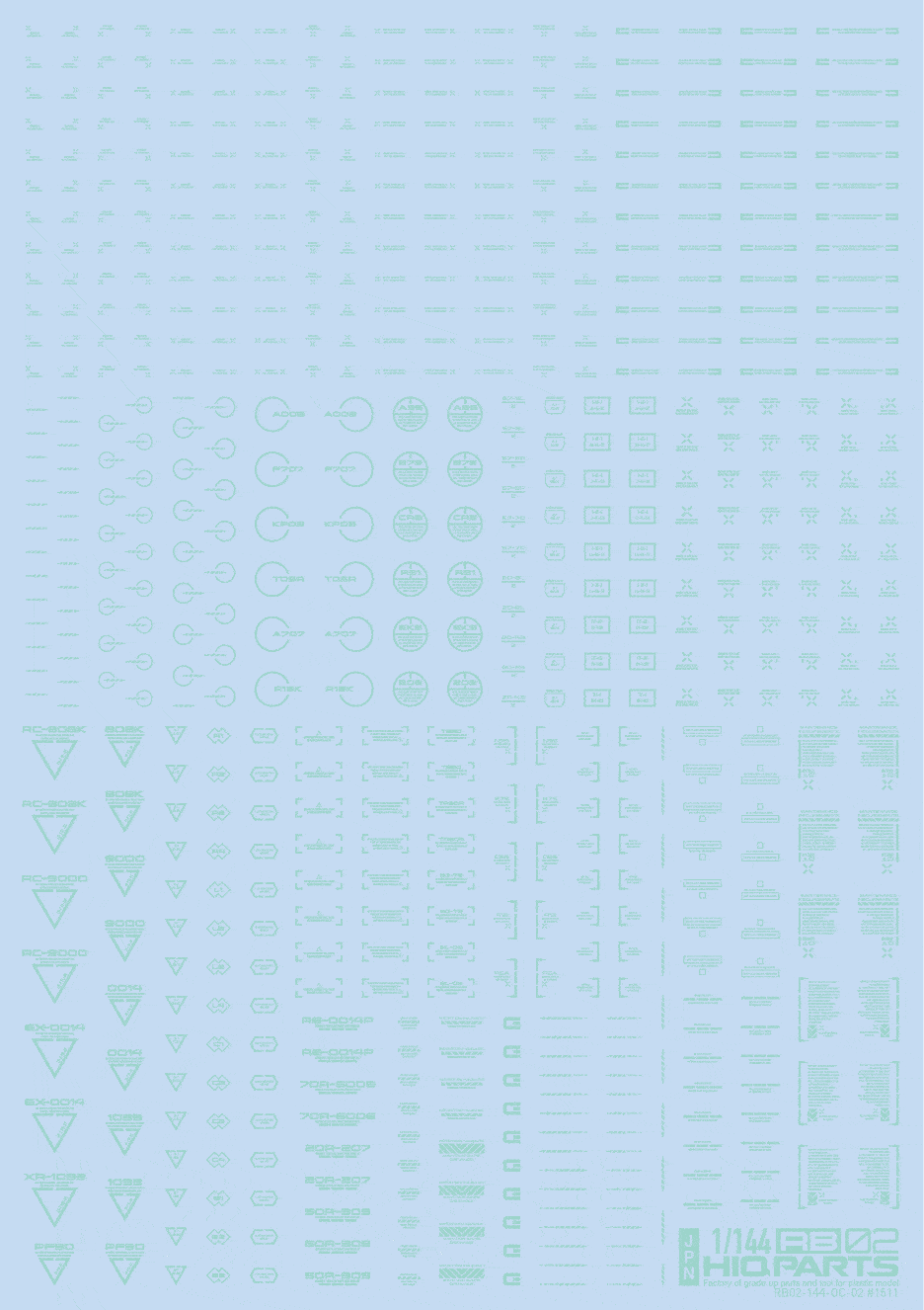 1/144 RB02 Caution Decal Pastel Mint(1pc)