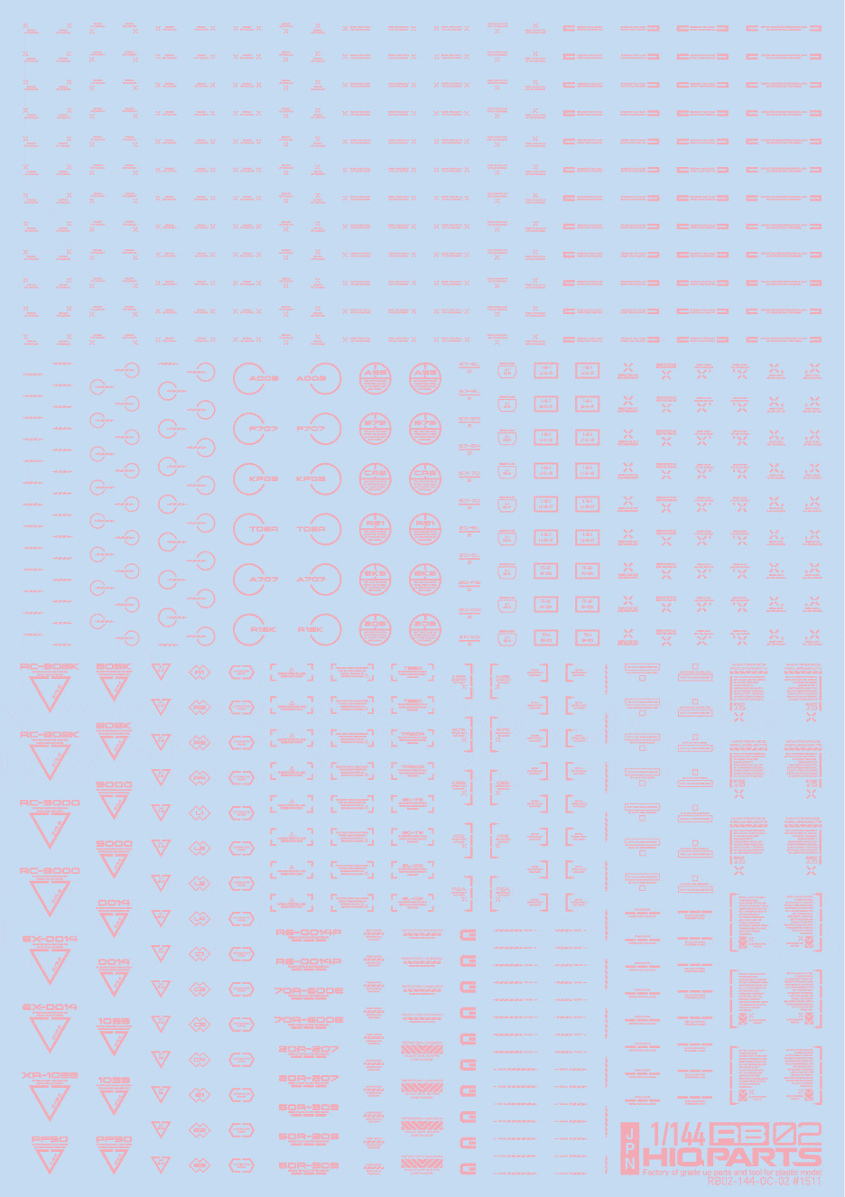 1/144 RB02 Caution Decal Pastel Pink(1pc)