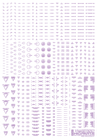 1/144 RB02 Caution Decal Pastel Violet(1pc)