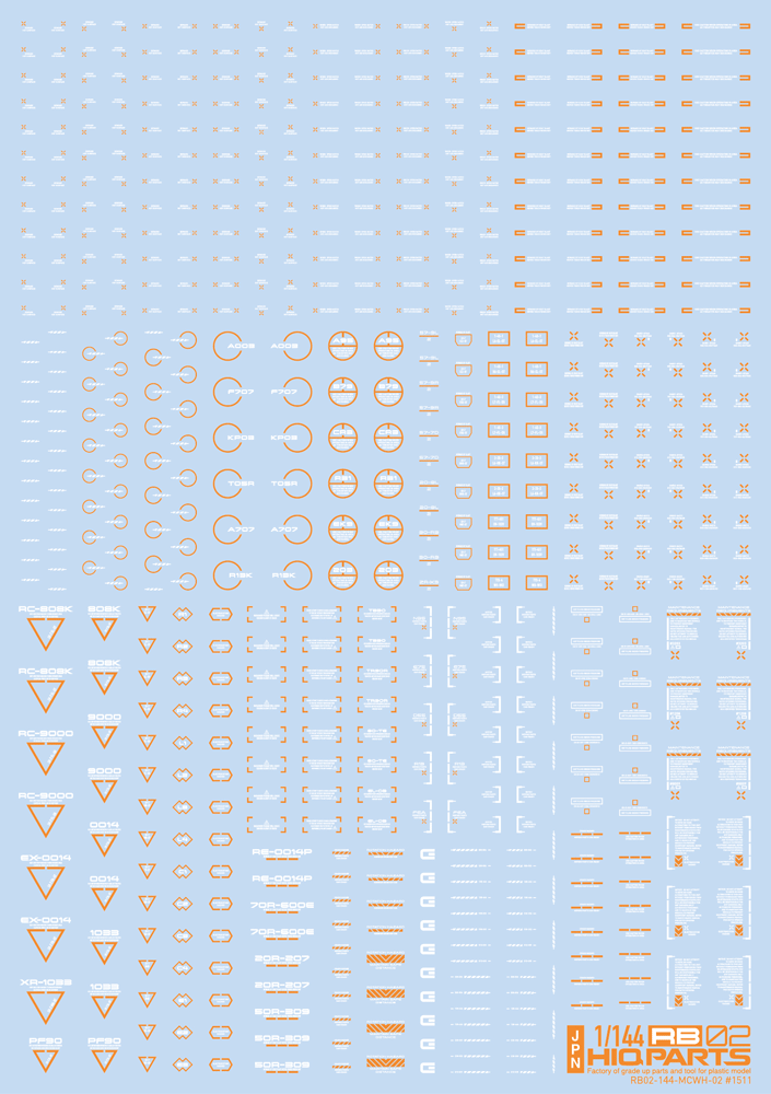 1/144 RB02 Caution Decal White & Orange(1pc)