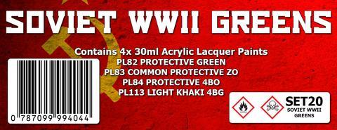 SOVIET WWII GREENS COLOUR SET