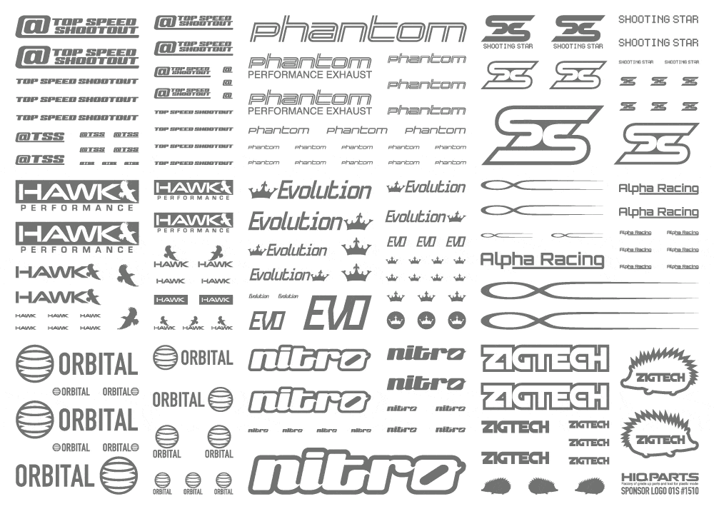 Sponsor Logo Decal 01S Gray(1pc)
