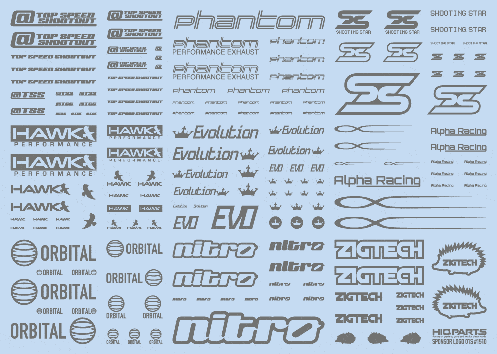 Sponsor Logo Decal 01S Gray(1pc)