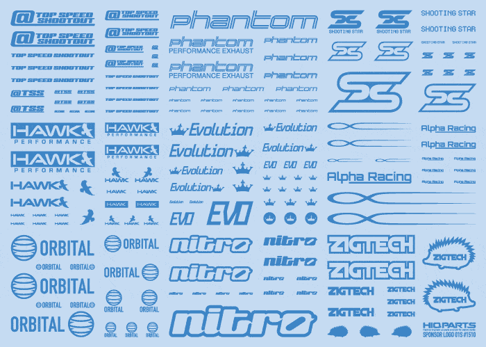 Sponsor Logo Decal 01S Indogo Blue(1pc)