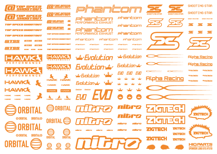 Sponsor Logo Decal 01S Orange(1pc)
