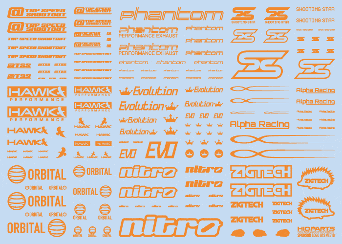 Sponsor Logo Decal 01S Orange(1pc)