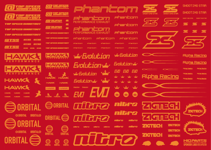 Sponsor Logo Decal 01S Orange(1pc)
