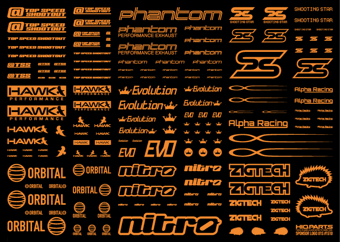 Sponsor Logo Decal 01S Orange(1pc)