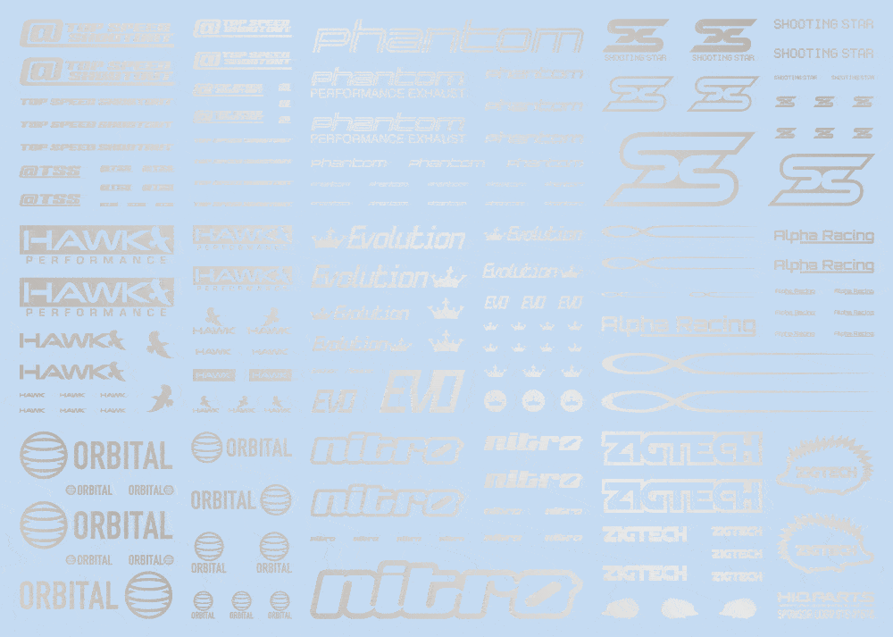 Sponsor Logo Decal 01S Silver(1pc)