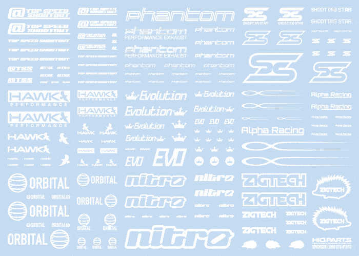 Sponsor Logo Decal 01S White(1pc)