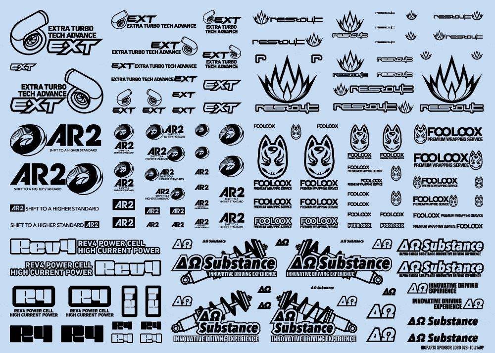 Sponsor Logo Decal 02S Black(1pc)