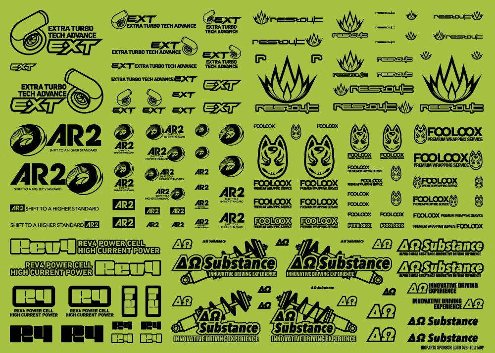 Sponsor Logo Decal 02S Black(1pc)
