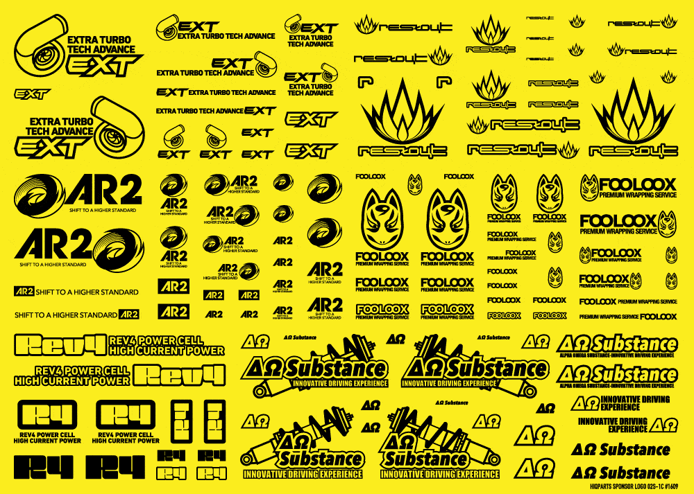 Sponsor Logo Decal 02S Black(1pc)