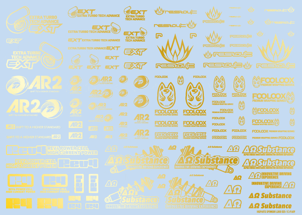 Sponsor Logo Decal 02S Gold(1pc)