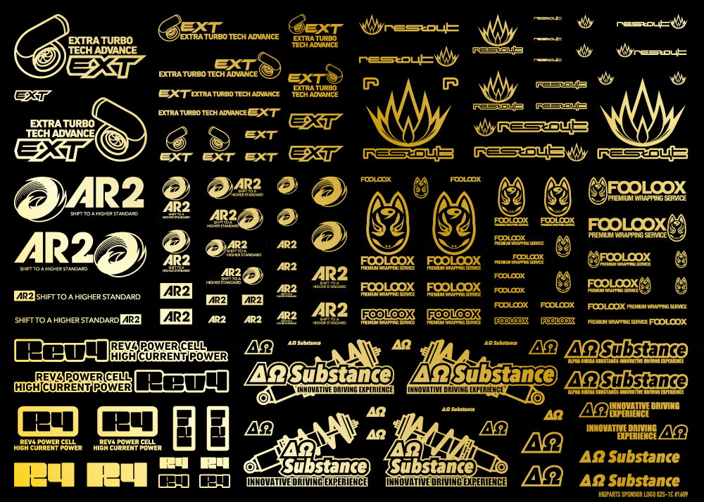 Sponsor Logo Decal 02S Gold(1pc)