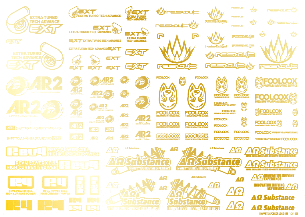 Sponsor Logo Decal 02S Gold(1pc)