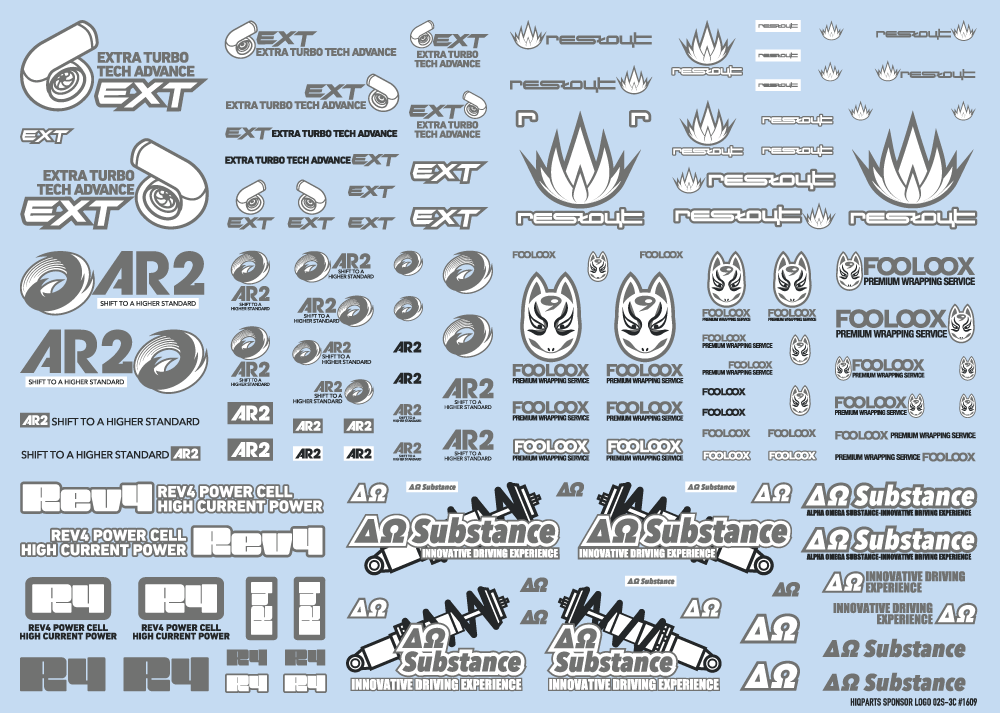 Sponsor Logo Decal 02S Gray  / Dark Gray(1pc)