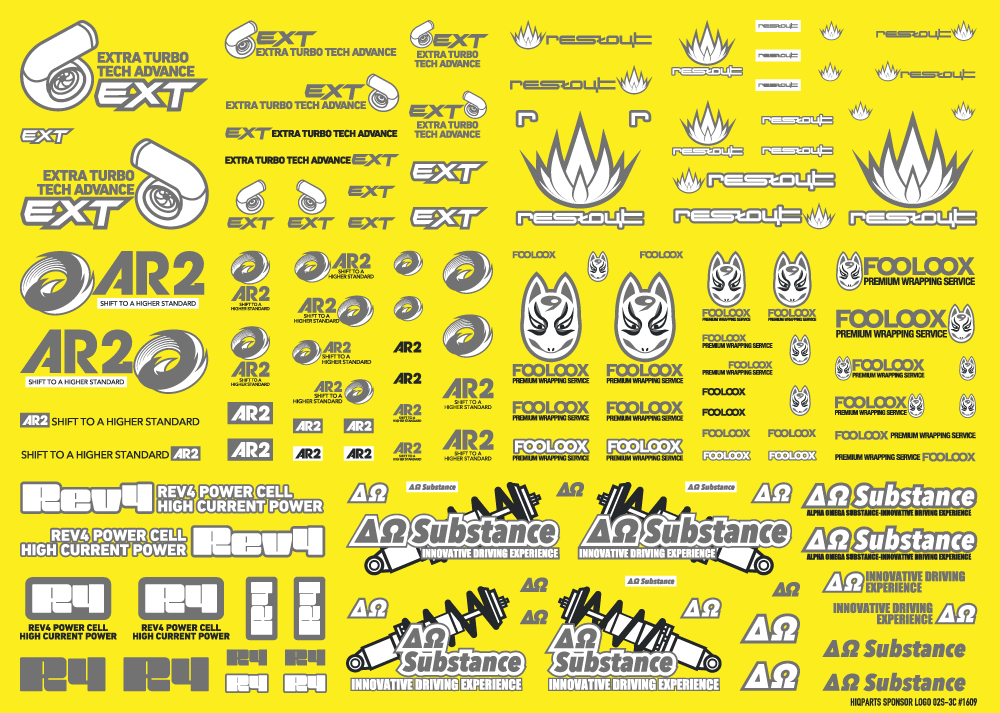 Sponsor Logo Decal 02S Gray  / Dark Gray(1pc)
