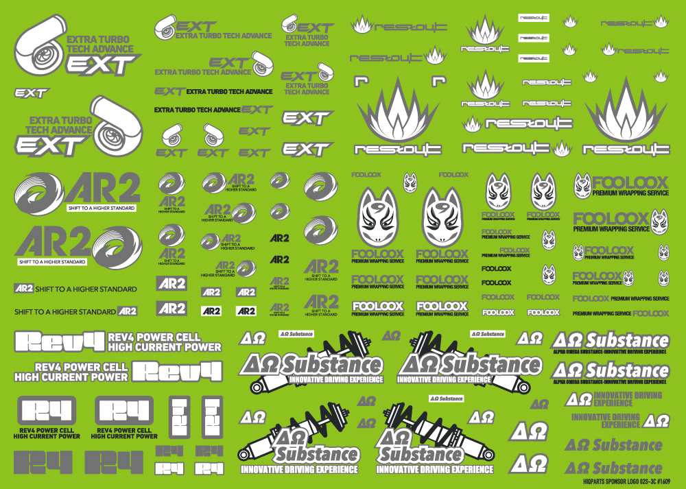 Sponsor Logo Decal 02S Gray  / Dark Gray(1pc)