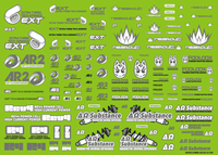 Sponsor Logo Decal 02S Gray  / Dark Gray(1pc)
