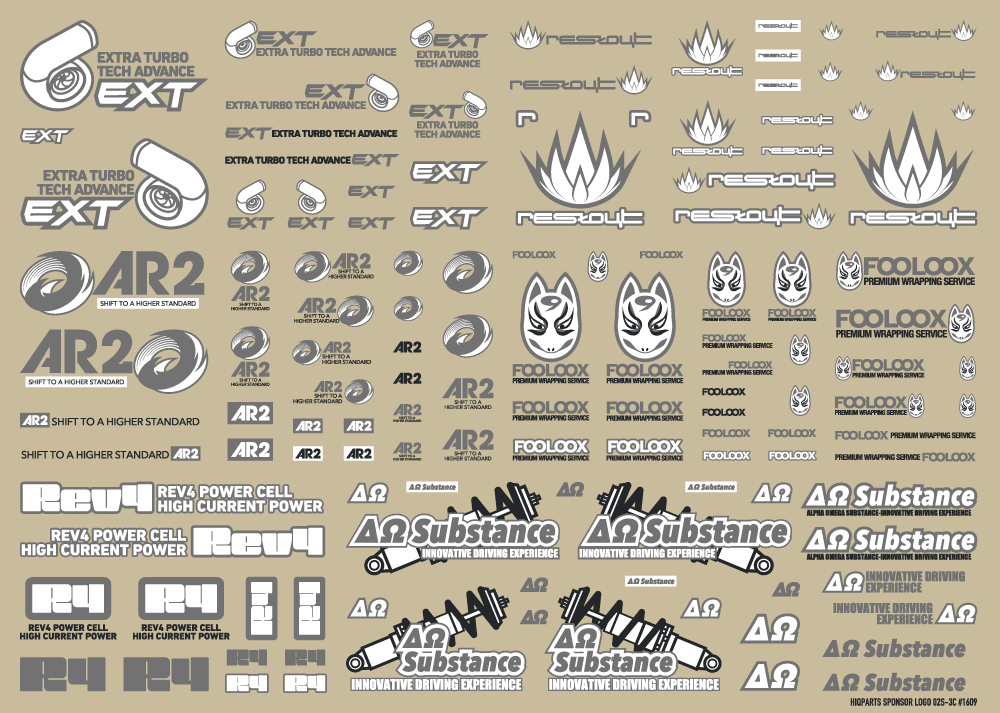 Sponsor Logo Decal 02S Gray  / Dark Gray(1pc)