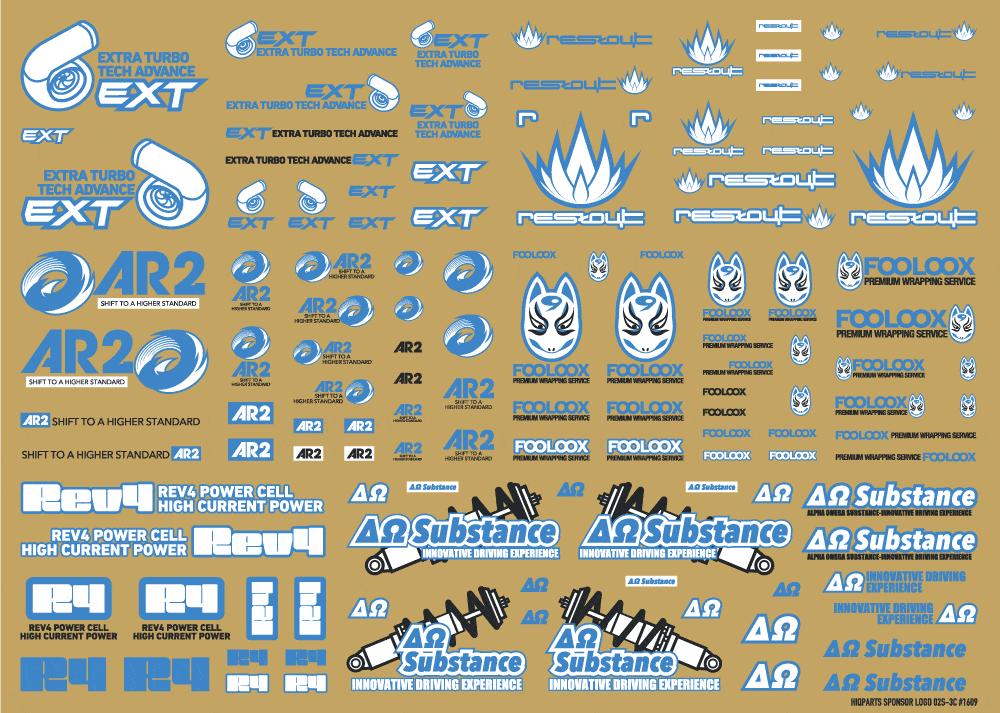 Sponsor Logo Decal 02S Indigo Blue(1pc)