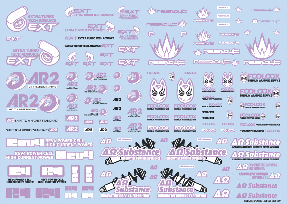 Sponsor Logo Decal 02S Light Purple(1pc)