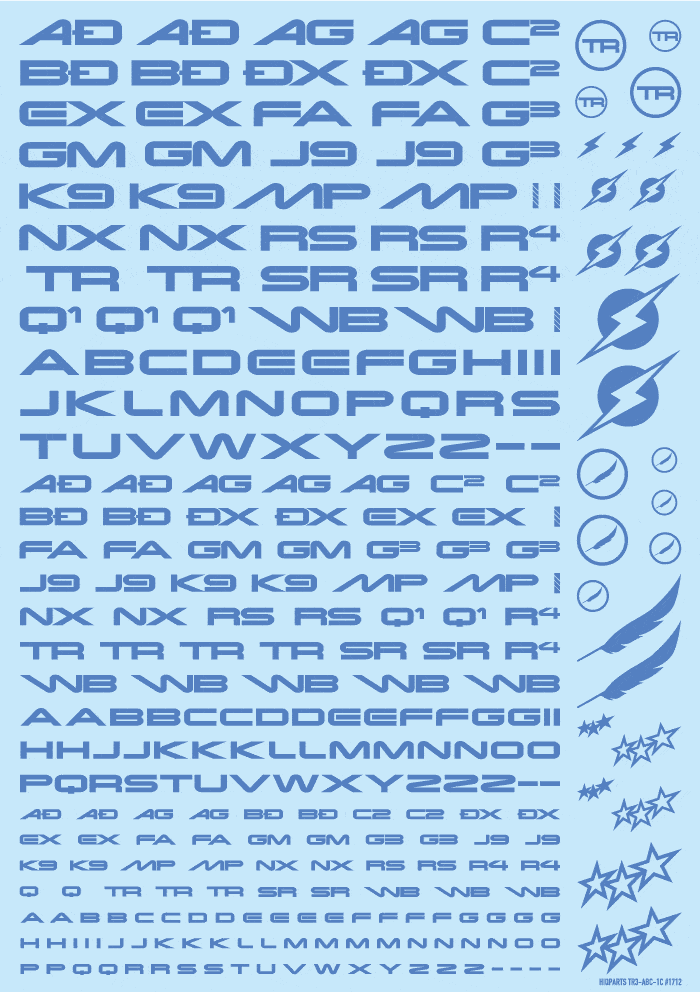 TR Decal 3 Alphabet Blue(1pc)