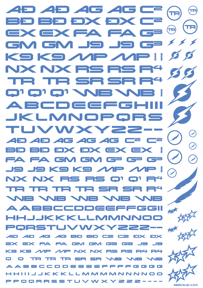 TR Decal 3 Alphabet Blue(1pc)