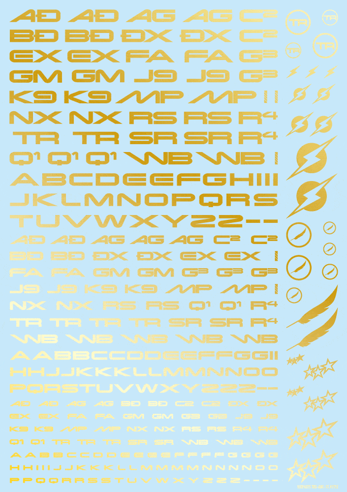 TR Decal 3 Alphabet Gold(1pc)