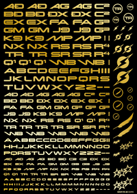 TR Decal 3 Alphabet Gold(1pc)