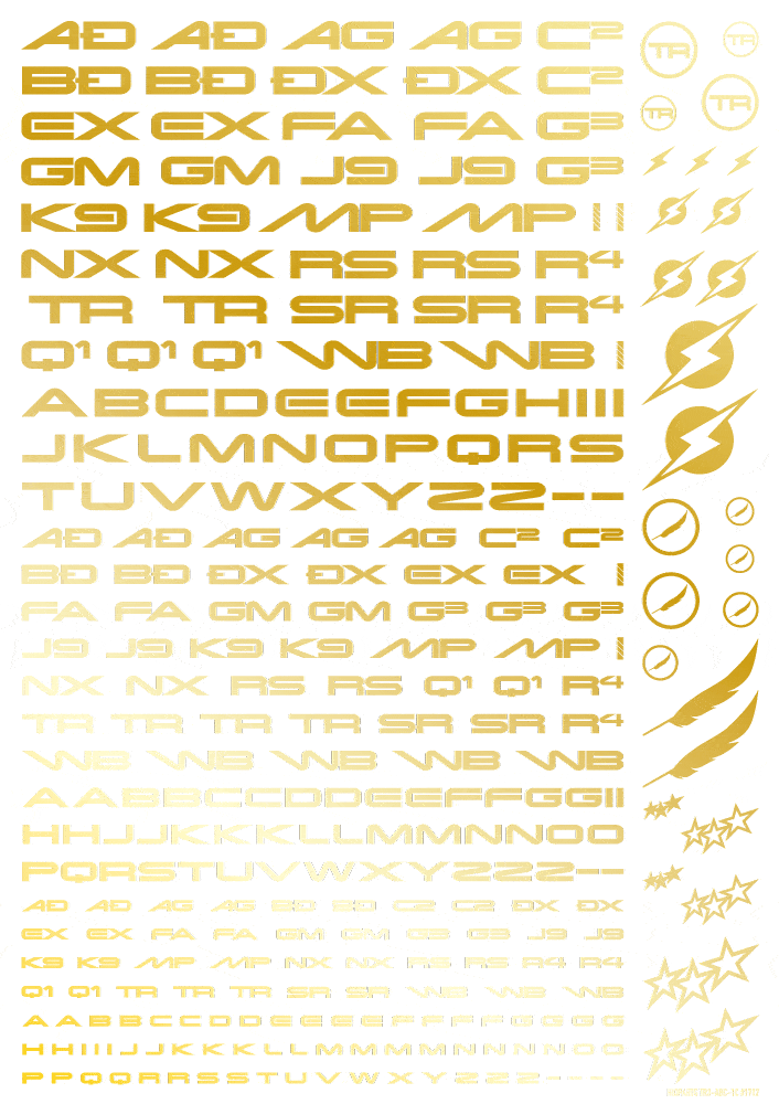 TR Decal 3 Alphabet Gold(1pc)