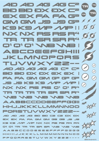 TR Decal 3 Alphabet Gray(1pc)