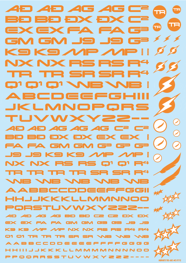TR Decal 3 Alphabet Orange(1pc)