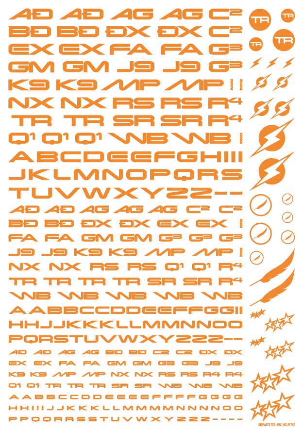 TR Decal 3 Alphabet Orange(1pc)