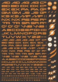 TR Decal 3 Alphabet Orange(1pc)