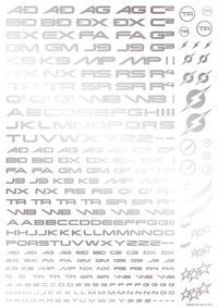 TR Decal 3 Alphabet Silver(1pc)